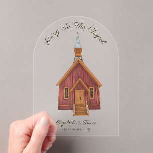 Chapel Yosemite Keepsake Wedding Enclosure Acrylic Invitations