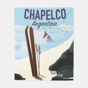 Chapelco Argentina to Ski Fleece Blanket