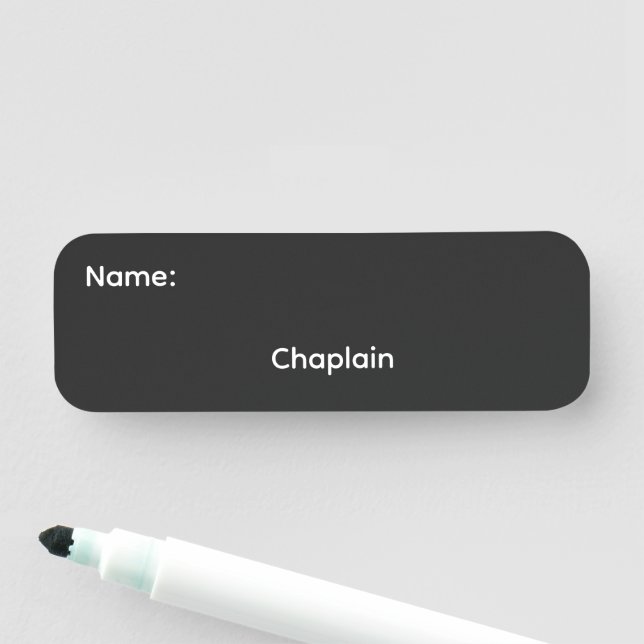 Chaplain Magnetic Dry Erase Button Name Tag (In Situ)
