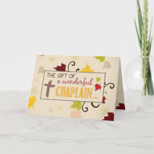 Chaplain Thanksgiving Gift Fall Leaves Holiday Card