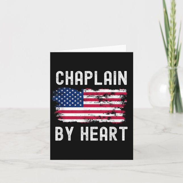 Chaplain Usa Flag Profession Retro Job Title  Card (Front)