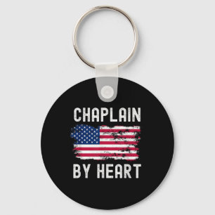 Chaplain Usa Flag Profession Retro Job Title  Key Ring