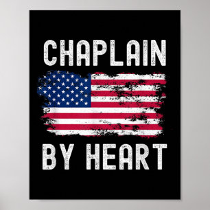 Chaplain Usa Flag Profession Retro Job Title  Poster