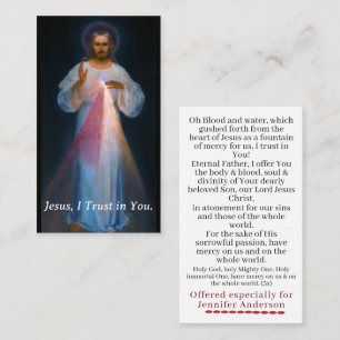Chaplet of Divine Mercy Prayer Card