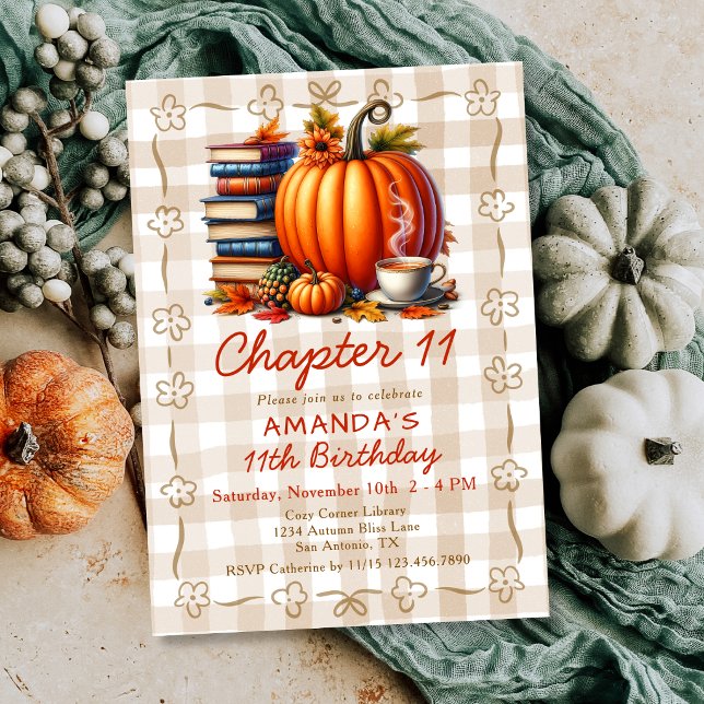 Chapter 11 Book Theme Storybook Fall 11th Birthday Invitation (Creator Uploaded)