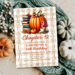Chapter 12 Book Storybook Fall 12th Birthday Party Invitation