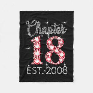 Chapter 18 Est 2008 Happy 18th Birthday Girl Men W Fleece Blanket