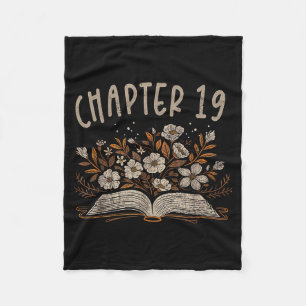 Chapter 19th Birthday Bookworm 19 Years Old For Bo Fleece Blanket