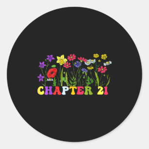 Chapter 21st Birthday Bookworm 21 Years Old For Bo Classic Round Sticker