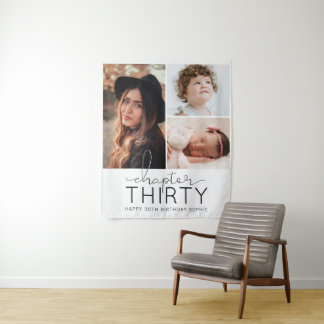 Chapter 30 Custom Photo Collage 30th Birthday Tapestry