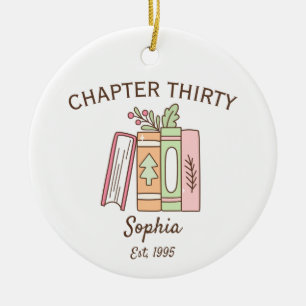 Chapter 30 Floral Book,Best Gifts for Turning 30 Ceramic Tree Decoration