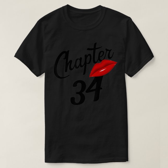 Chapter 34 years Lips Love Chapter 34 Born In 1987 T-Shirt (Design Front)