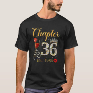 Chapter 36 Years EST 1986 36th Birthday Red Rose W T-Shirt