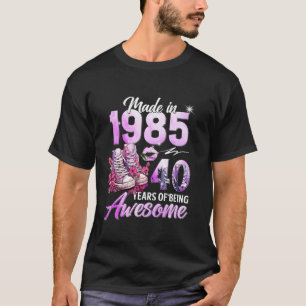 Chapter 40 Fabulous EST 1985 40th Floral Birthday T-Shirt