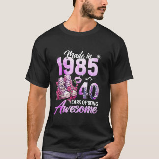 Chapter 40 Fabulous EST 1985 40th Floral Birthday  T-Shirt