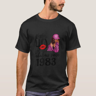 Chapter 40 Fabulous Since 1983 Black Girl Birthday T-Shirt