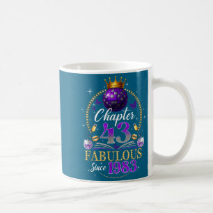 Chapter 43 Since 1983 Purple Disco Ball 43rd Birth Coffee Mug