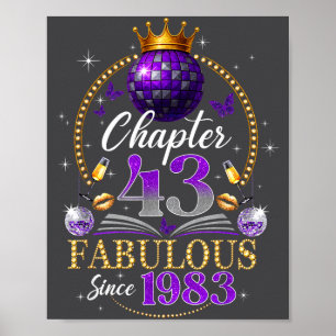 Chapter 43 Since 1983 Purple Disco Ball 43rd Birth Poster