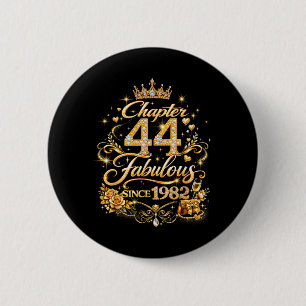 Chapter 44 Fabulous Since 1982 Floral 44th 6 Cm Round Badge