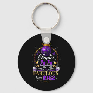 Chapter 44 Since 1982 Purple Disco Ball 44th Birth Key Ring