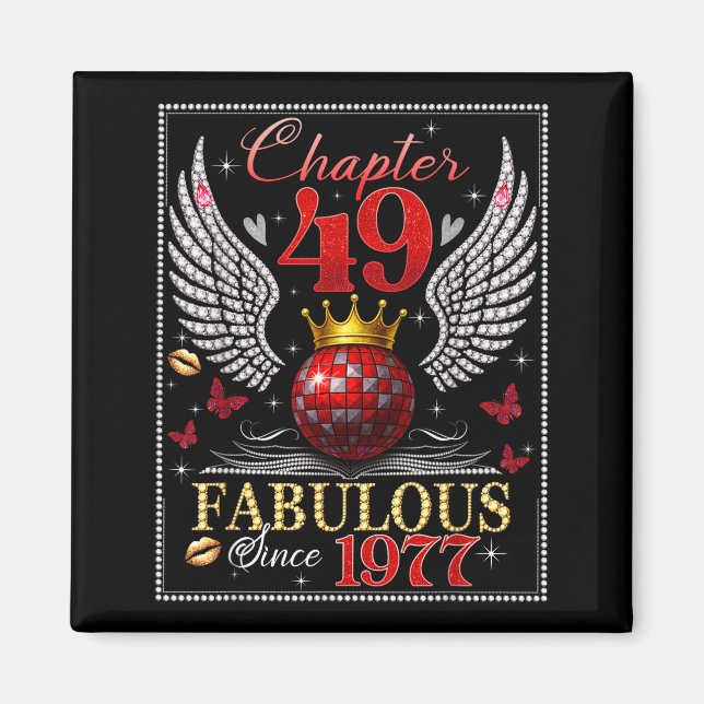 Chapter 49 Fabulous Est. 1977 Disco Ball 49th Birt Magnet (Front)