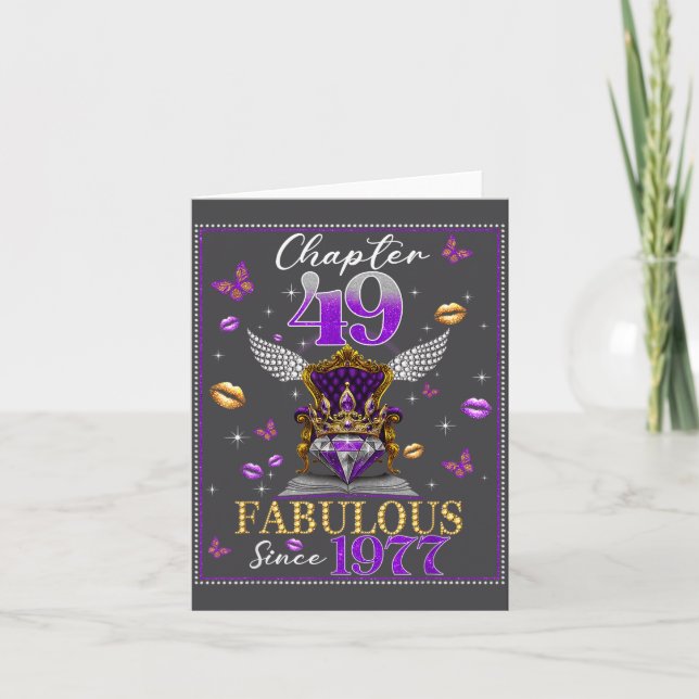 Chapter 49 Fabulous Since 1977 49th Birthday Women Card (Front)