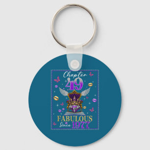Chapter 49 Fabulous Since 1977 49th Birthday Women Key Ring