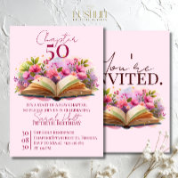 Chapter 50 Birthday – Open Book with Pink Flowers