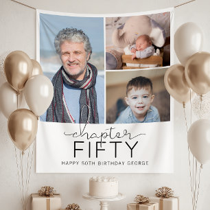 Chapter 50 Custom Photo Collage 50th Birthday Tapestry