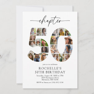 Chapter 50th Photo Collage Birthday Invitation