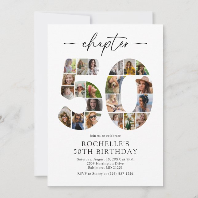 Chapter 50th Photo Collage Birthday Invitation (Front)