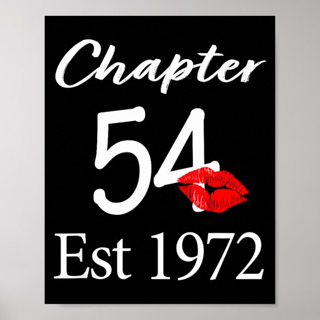 Chapter 54 Est 1972 54th Birthday 54 Years Old Wom Poster (Front)