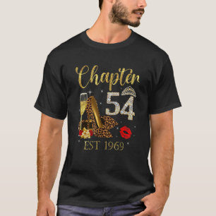 Chapter 54 Years EST 1969 54th Birthday Wine Leopa T-Shirt
