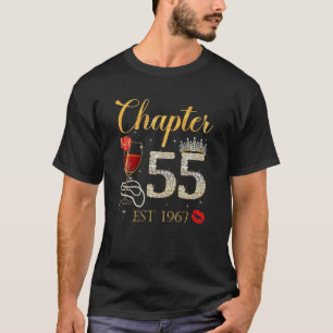 Chapter 55 Years EST 1967 55Th Birthday Red Rose W T-Shirt