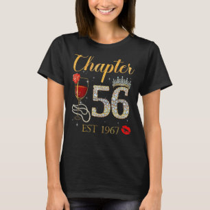 Chapter 56 Years EST 1967 56th Birthday Red Rose W T-Shirt