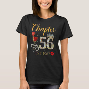Chapter 56 Years EST 1967 56th Birthday Red Rose W T-Shirt