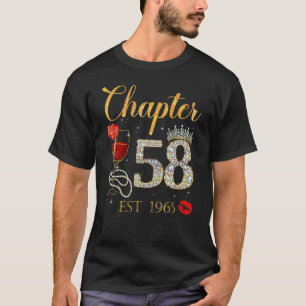 Chapter 58 Years EST 1965 58th Birthday Red Rose W T-Shirt