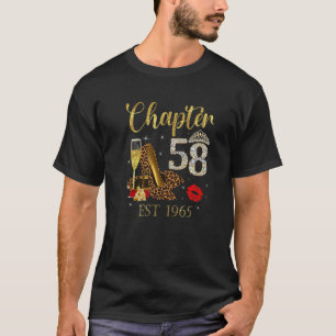 Chapter 58 Years EST 1965 58th Birthday Wine Leopa T-Shirt