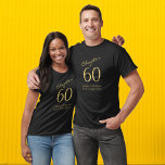 Chapter 60 60th Birthday Party Black And Gold T-Shirt<br><div class="desc">Celebrate a special 60th birthday with this black t-shirt featuring gold script. Show your love and appreciation for the birthday boy or girl with this eye-catching t-shirt that can be easily personalised. Make this 60th birthday celebration even more special with this stylish and modern t-shirt that will be sure to...</div>