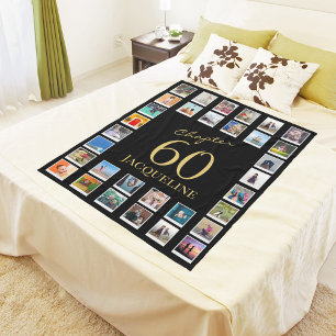 Chapter 60 Black Gold 60th Birthday Photo Fleece Blanket