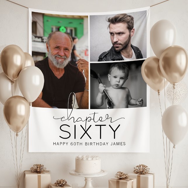 Chapter 60 Custom Photo Collage 60th Birthday Tapestry (Creator Uploaded)