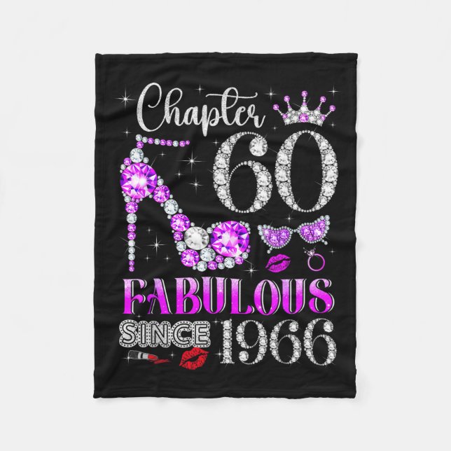 Chapter 60 fabulous since 1966 60th birthday fleece blanket (Front)