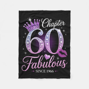 Chapter 60 Fabulous Since 1966 60th Birthday Queen Fleece Blanket