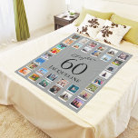 Chapter 60 Grey Black 60th Birthday Photo Fleece Blanket<br><div class="desc">A unique fleece blanket gift to make that birthday special. Add those favourite photos using our simple template.</div>