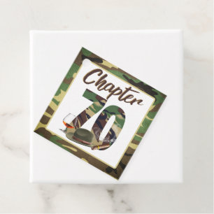 Chapter 70 Army Camouflage 70th Birthday Photo Favour Tags
