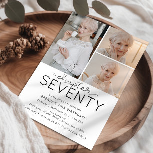 Chapter 70 Custom Photo Collage 70th Birthday Invitation