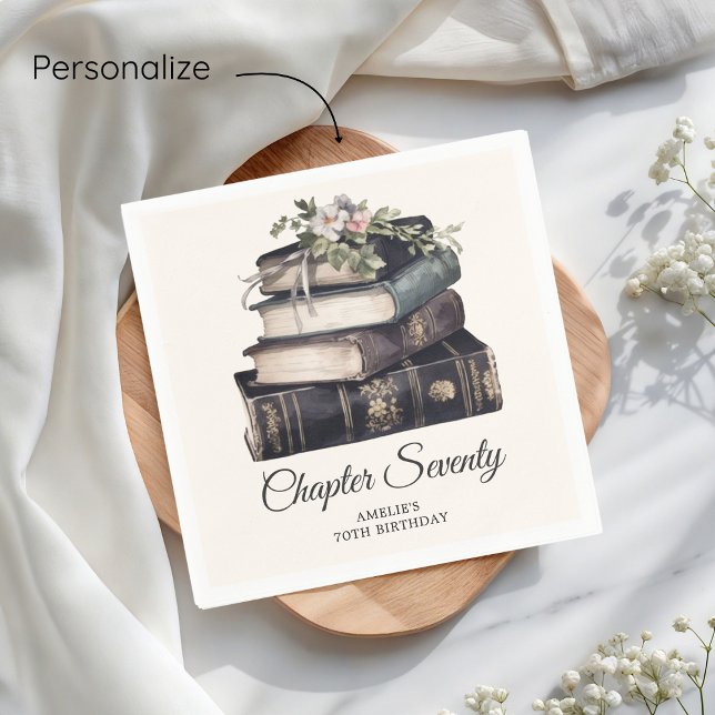 Chapter 70 Vintage Book 70th Birthday  Napkin (Creator Uploaded)