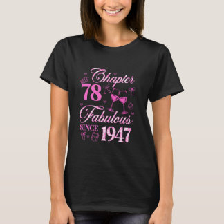 Chapter 78 Fabulous Since 1947 Coquette Bow 78th B T-Shirt