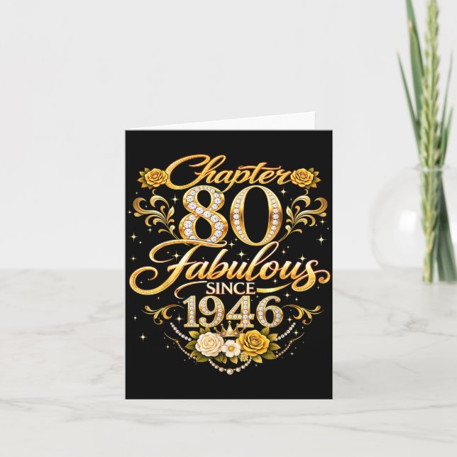 Chapter 80 Fabulous Since 1946 Floral 80th Card (Front)