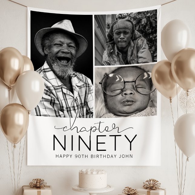 Chapter 90 Custom Photo Collage 90th Birthday Tapestry (Creator Uploaded)